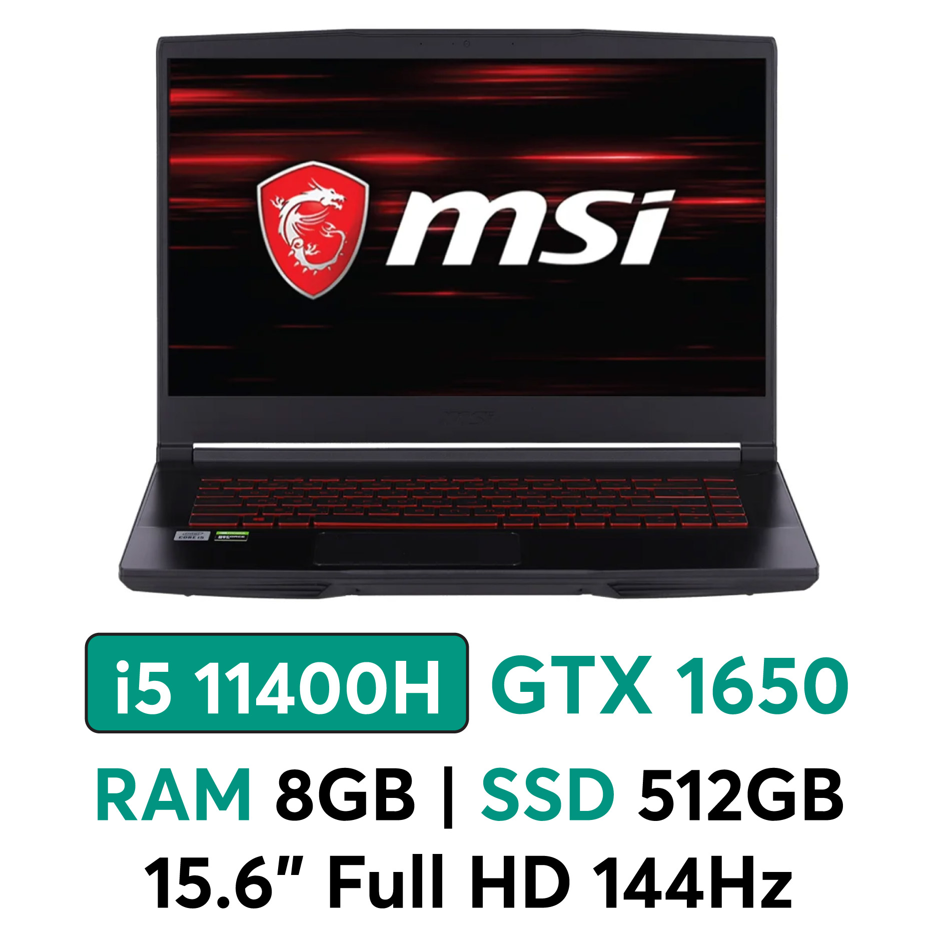 Laptop Gaming MSI GF63 Thin 11SC 664VN I5 11400H 8GB 512GB GTX1650 4GB