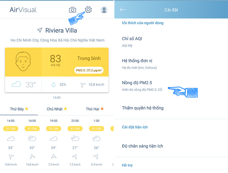 ứng dụng đo độ ô nhiễm