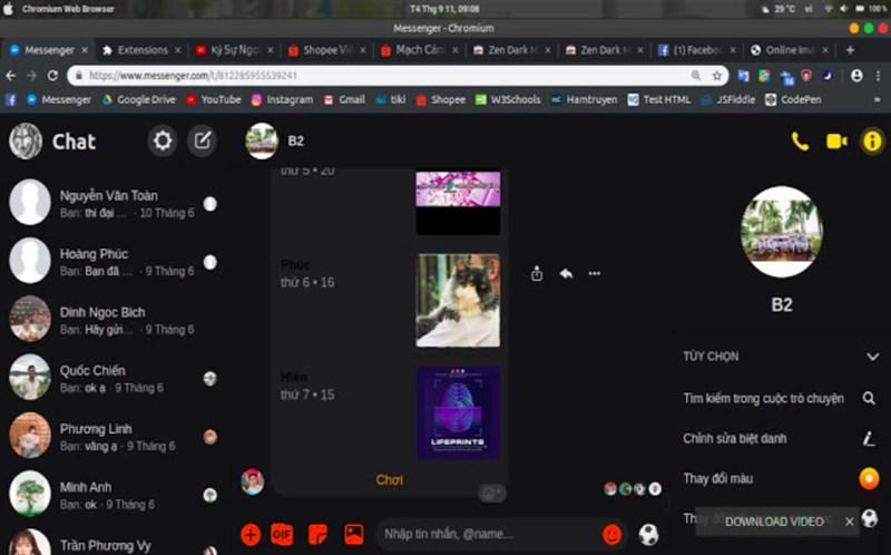 giao diện tối cho Facebook
