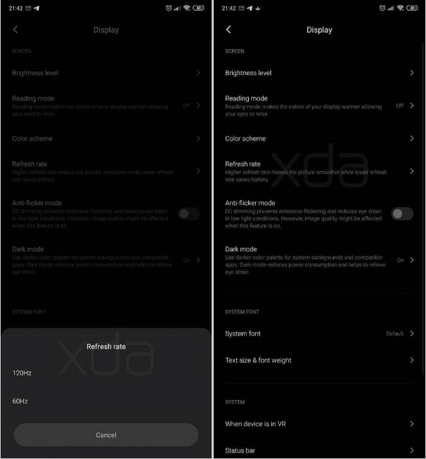 Xiaomi màn hình OLED 120Hz
