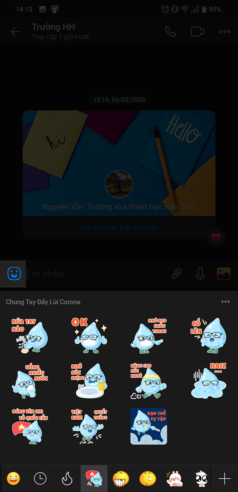 tải về sticker trên zalo