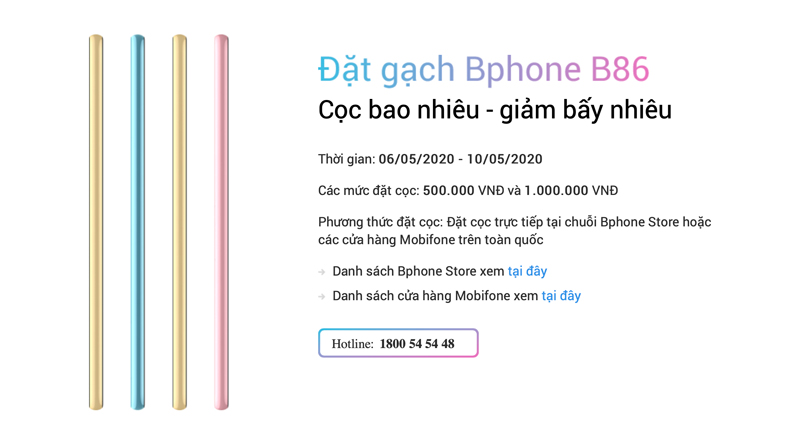 Đặt gạch Bphone B86