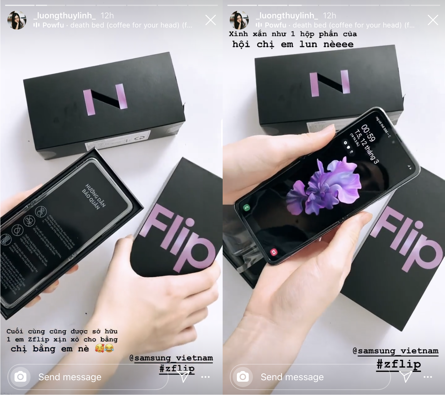 mở hộp galaxy z flip 1