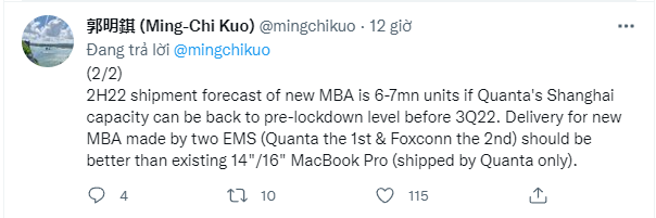 Apple xuất xưởng MacBook Air