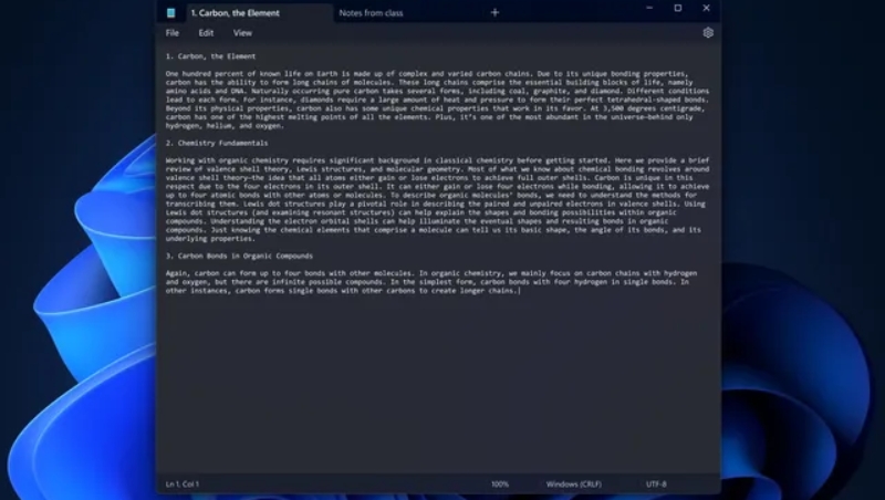 Tính năng các tab trong Notepad đã bước vào giai đoạn thử nghiệm