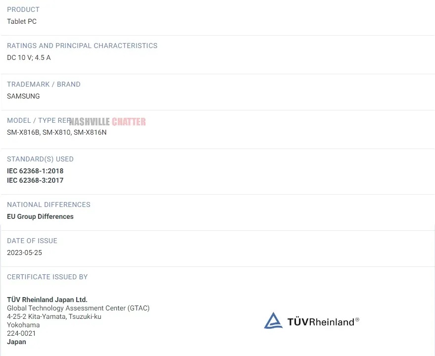 Thông tin về Galaxy Tab S9