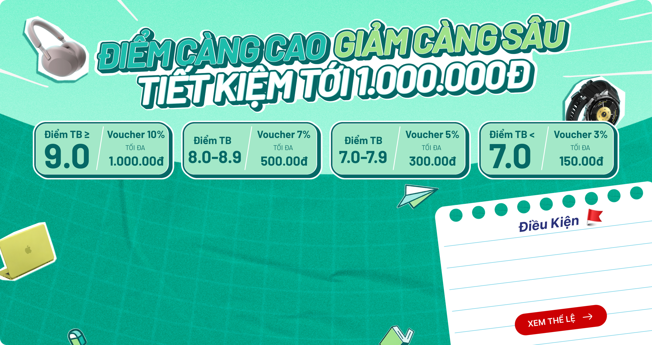Xác thực điểm thi nhận ngay ưu đãi - Voucher Hoàng Hà Mobile