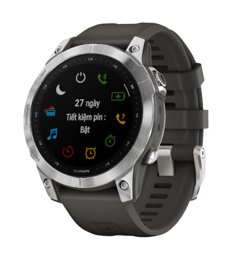 Đồng hồ thông minh Đồng hồ Garmin Fenix 7 - Silver with Black Band