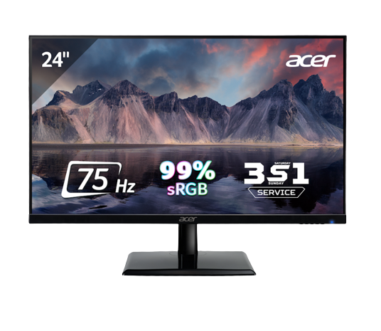 Màn hình Acer EK241Y 23.8 inch/FHD/IPS/75Hz/4ms/250 nits/HDMI+DSub - Chính Hãng