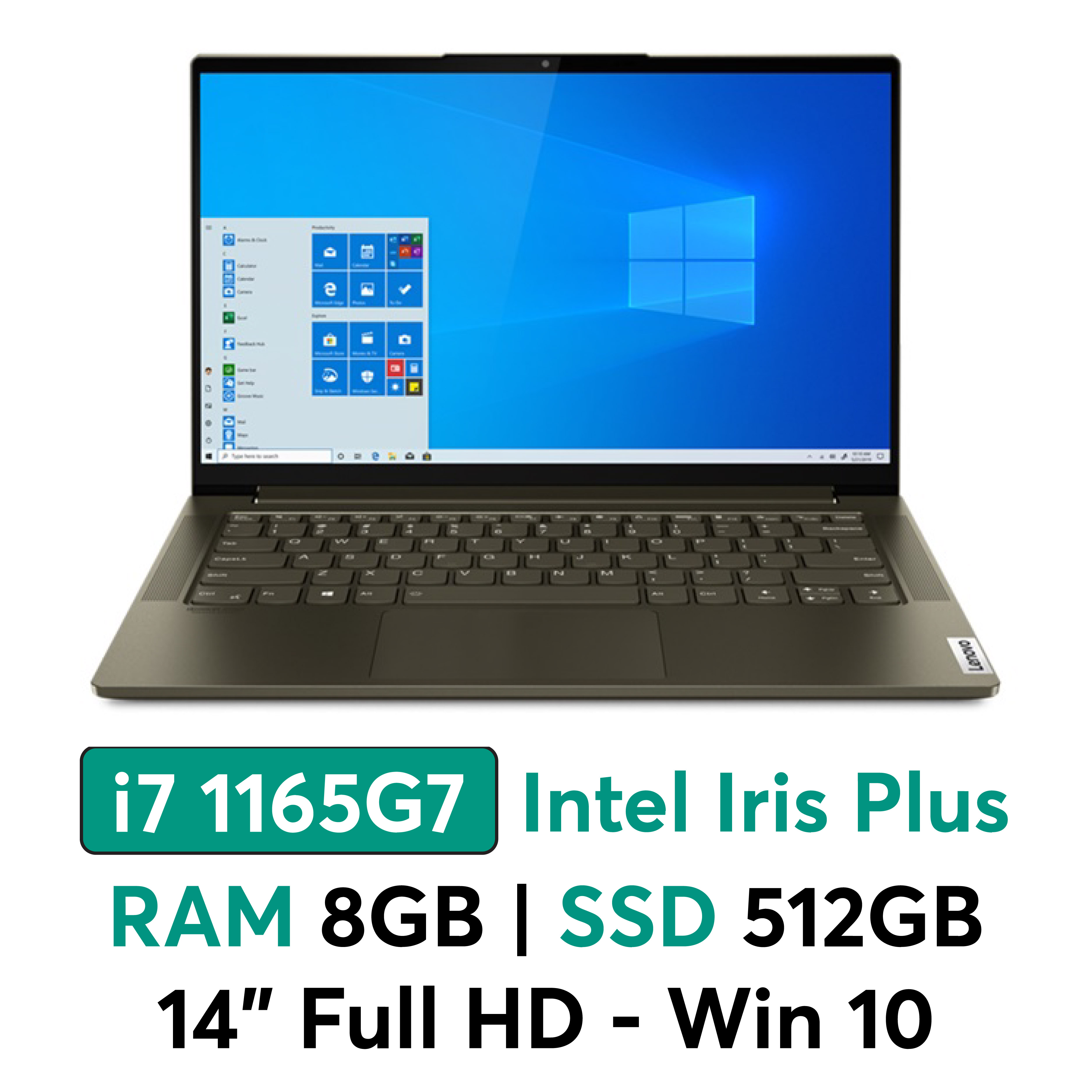 Laptop Lenovo Yoga Slim 7 14ITL05 - ( i7-1165G7,8GB DDR4,512GB SSD   NVMe,14” FHD 300N SRGB,4Cell ,Win 10 Home 64) - Chính hãng