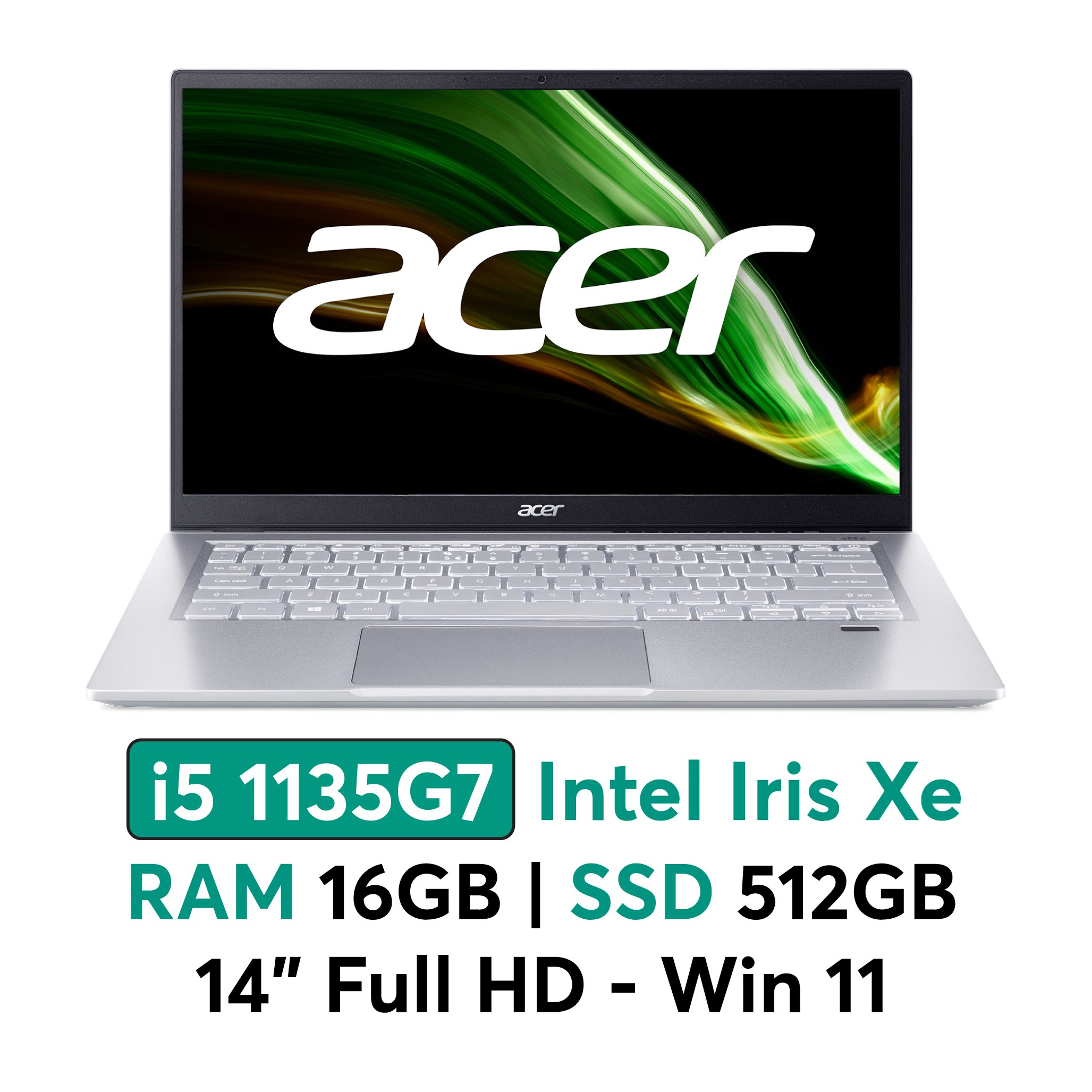 Acer Swift 3 SF314-511-5619 Intel® Core™ i5 i5-1135G7 Ordinateur portable 35,6 cm (14) Full HD 16 Go LPDDR4x-SDRAM 512 Go SSD W Acer Swift 3 SF314-511-5619 Intel® Core™ i5 i5-1135G7 Ordinateur portable 35,6 cm (14) Full HD 16 Go LPDDR4x-SDRAM 512 Go SSD W