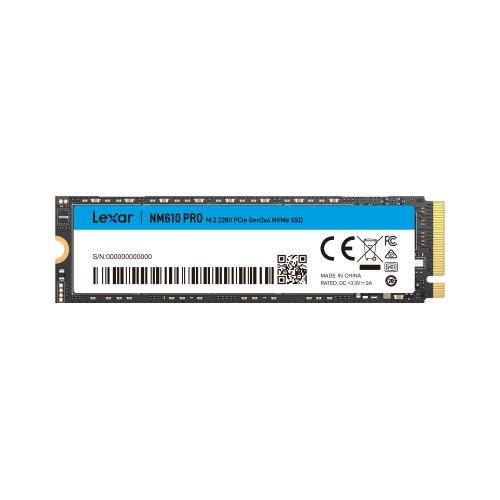 Ổ cứng SSD Lexar NM610PRO M.2 2280 PCIe Gen3x4 NVMe (500GB) - NM610P500G-RNNNG - Chính hãng