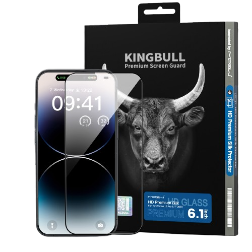 Cường lực Mipow Kingbull HD PREMIUM SILK PROTECTOR iPhone 15 Pro - Chính hãng