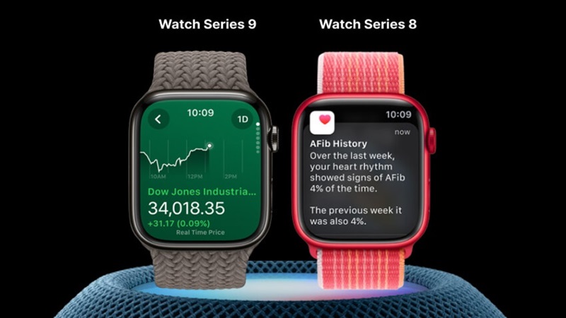 Cả Apple Watch Series 9 và Series 8 đều có các công cụ theo dõi sức khỏe và thể chất giống hệt nhau