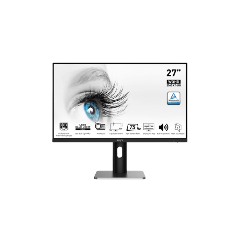 Màn hình MSI PRO MP273QP (27 inch/WQHD/IPS/1ms/350 nits/75Hz/2HDMI+DP/Loa) - Chính hãng