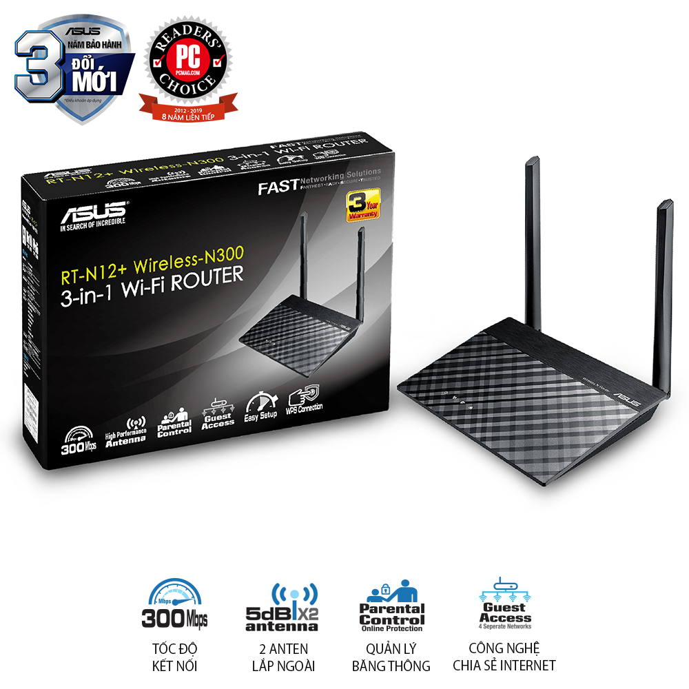 BĐT không dây Router Wifi Asus RT-N12+B1 - Chính hãng - R9IG3F602851RP7 ...
