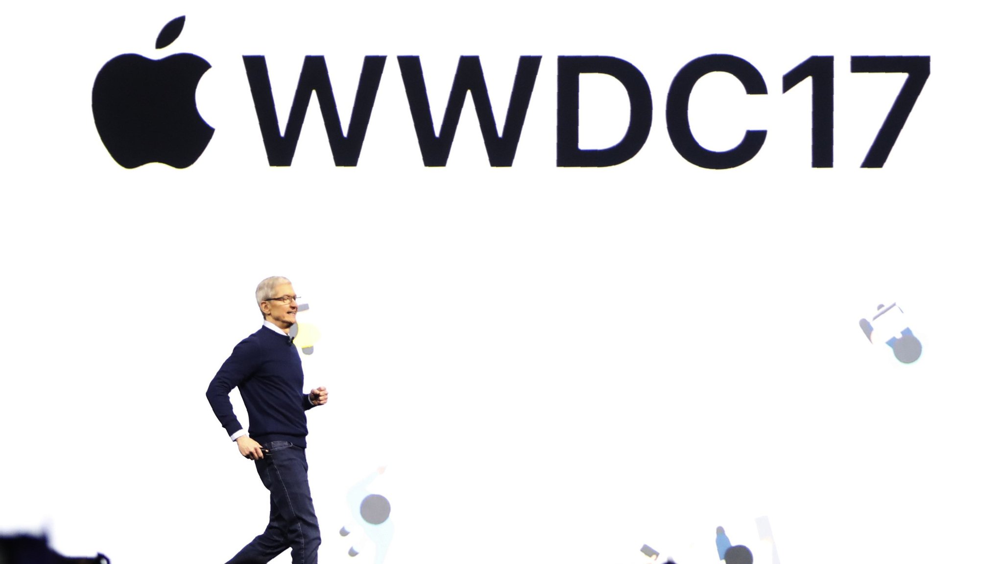 Tim Cook speaks during Apple’s annual developer conference in San Jose