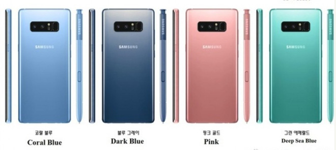 màu sắc Galaxy Note 8