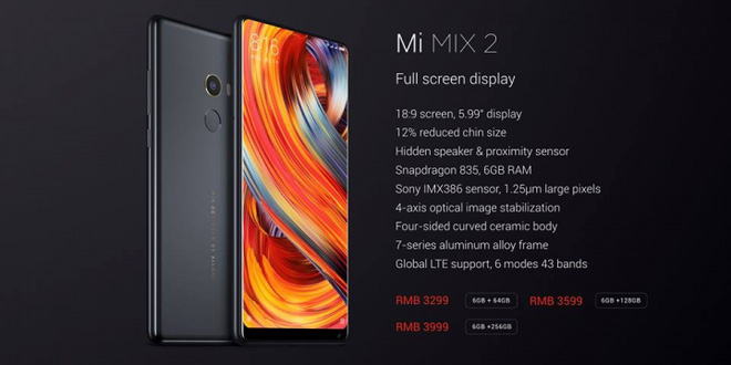 xiaomi mi mix 2 ra mắt