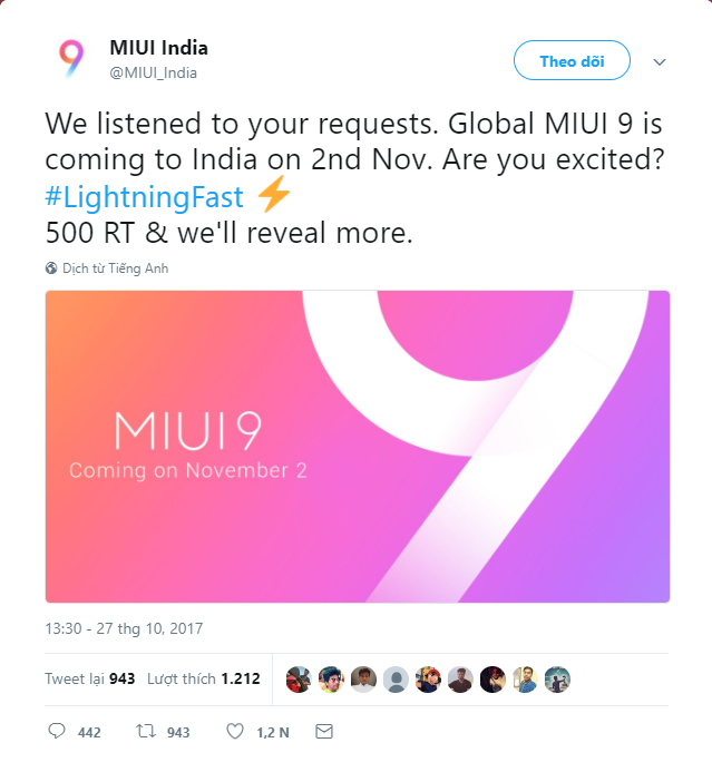 bản cập nhật MIUI 9