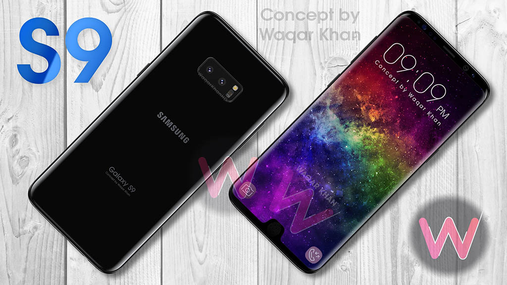 concept màn hình galaxy s9 khoét lỗ cho cảm biến vân tay 1
