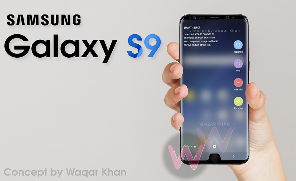 concept màn hình galaxy s9 khoét lỗ cho cảm biến vân tay 6