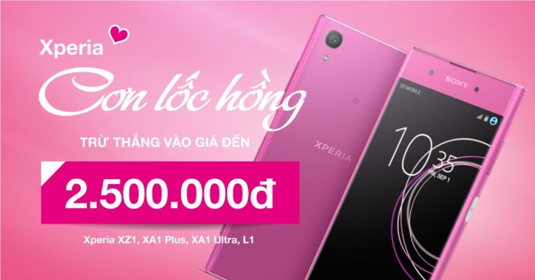 cơn lốc sony màu hồng, smartphone xperia giảm giá mạnh 1