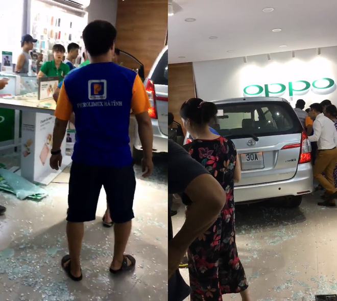 cửa hàng oppo bị đâm bởi ô tô 1