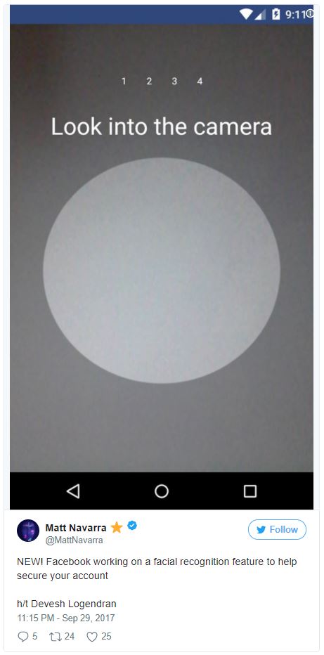 facebook mở khóa khuôn mặt