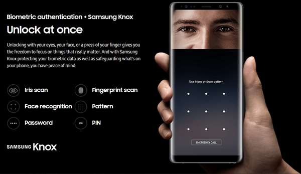 công nghệ bảo mật trên galaxy note 8