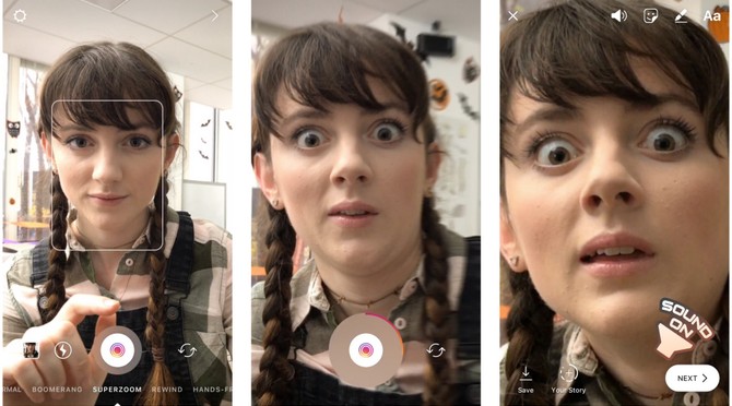 tính năng superzoom và filter kinh dị instagram 2