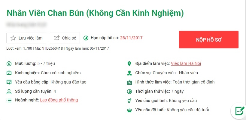 nhân viên chan bún lương 7 triệu một tháng 2