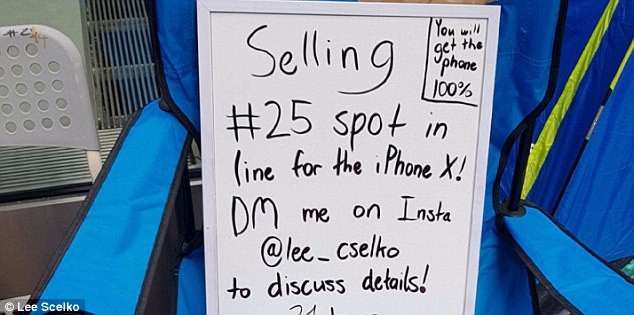 bán chỗ ngồi xếp hàng mua iPhone X