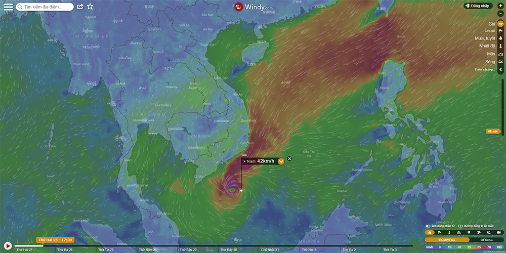 Cách theo dõi bão số 16
