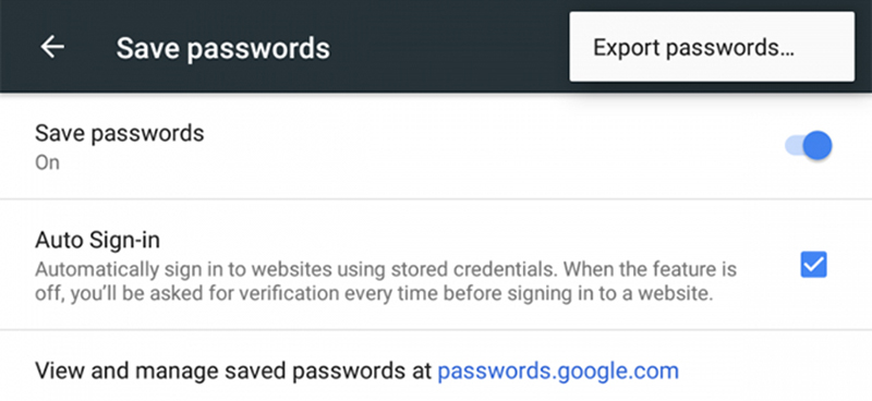 google-chrome-password-export