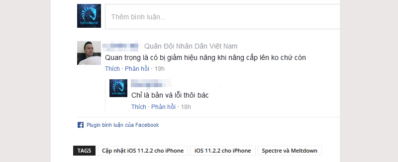 Cập nhật iOS 11.2.2