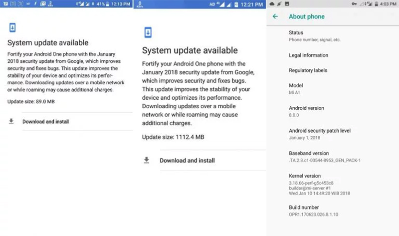Android 8.0 cho Mi A1