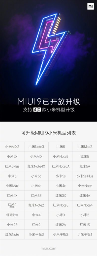 cập nhật MIUI 9 chính thức