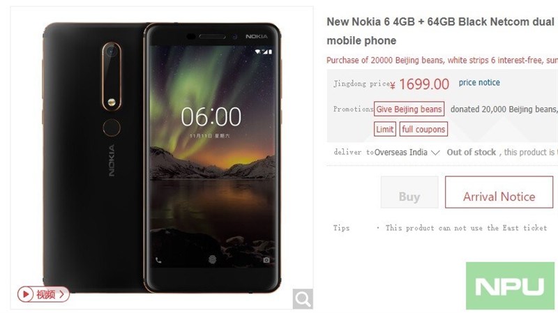 Nokia 6 2018 cháy hàng