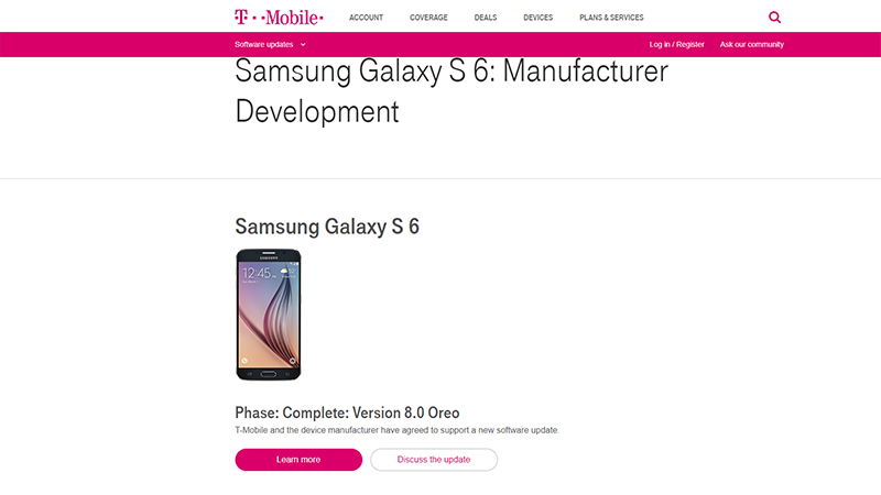 T-Mobile: Galaxy S6/S6 Edge/S6 Edge+ và Galaxy Note 5 sẽ được cập nhật Android 8.0