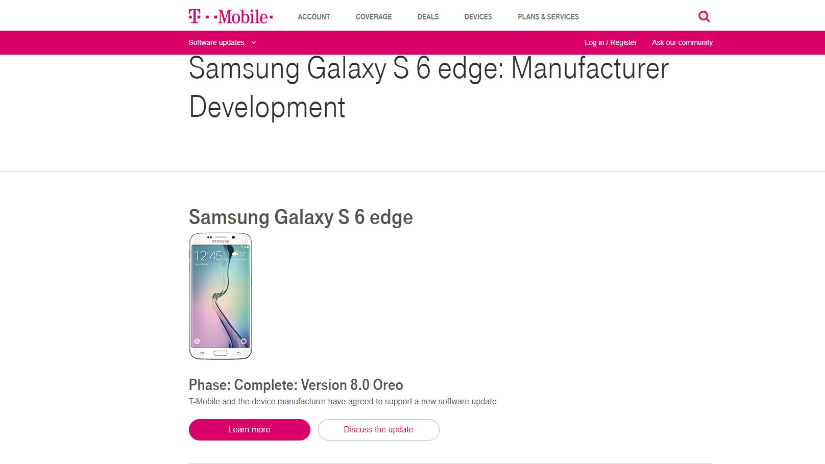 T-Mobile: Galaxy S6/S6 Edge/S6 Edge+ và Galaxy Note 5 sẽ được cập nhật Android 8.0