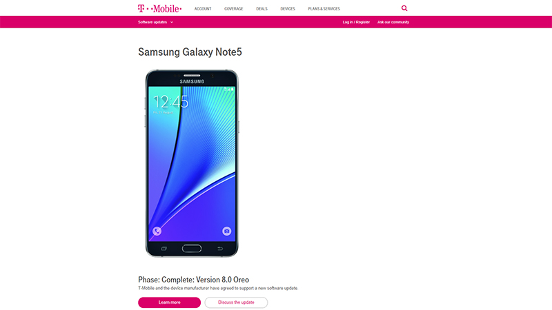 T-Mobile: Galaxy S6/S6 Edge/S6 Edge+ và Galaxy Note 5 sẽ được cập nhật Android 8.0