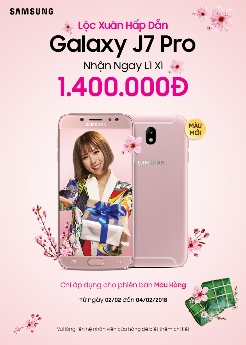 Đặt hàng Galaxy J7 Pro màu Hồng