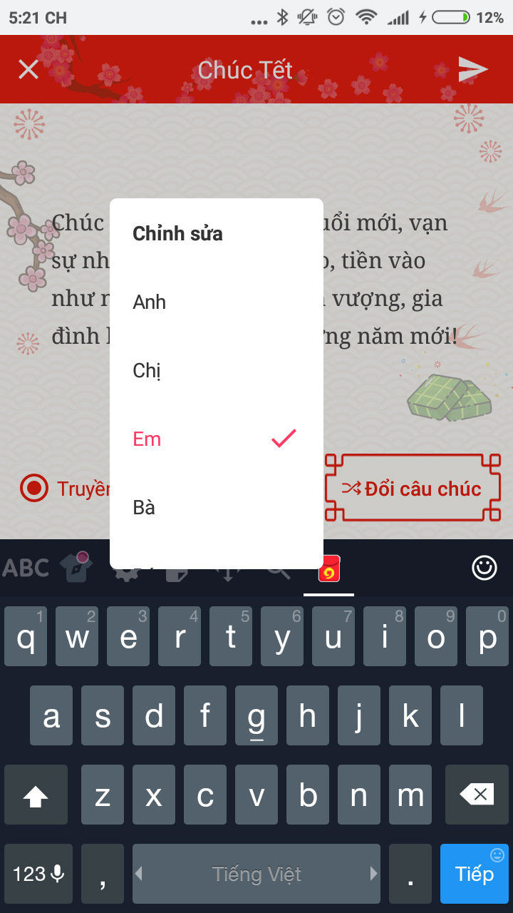 Hướng dẫn cách gửi lời chúc Tết cực hay và nhanh gọn bằng Laban Key
