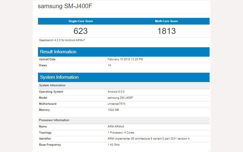 Cấu hình Galaxy J4