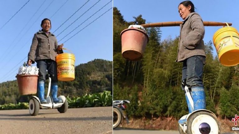 Trung Quốc: Nữ nông dân nổi như cồn vì dùng Hoverboard để “ship” rau