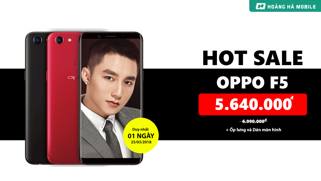 OPPO F5 camera AI giảm giá sập sàn chỉ còn 5.64 triệu đồng, trả góp 0% duy nhất ngày 25/03