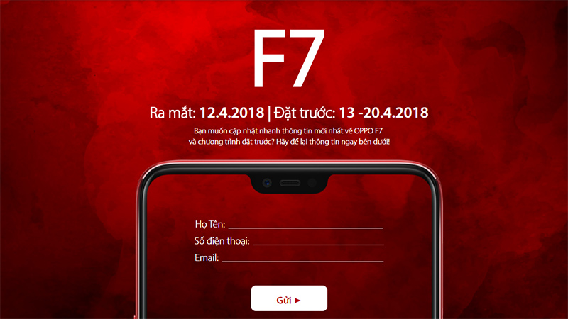 ngày ra mắt OPPO F7