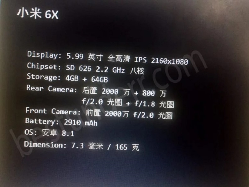 Cấu hình Xiaomi Mi A2