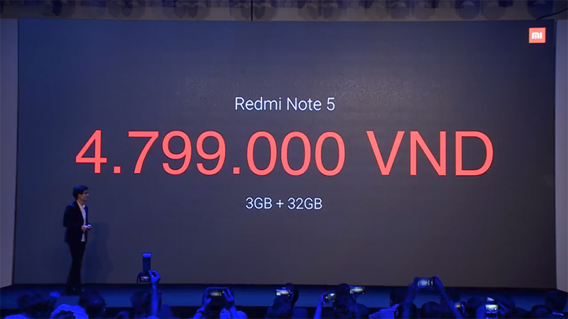 Xiaomi Redmi Note 5 chính thức ra mắt tại Việt Nam với giá bán từ 4.790.000đ